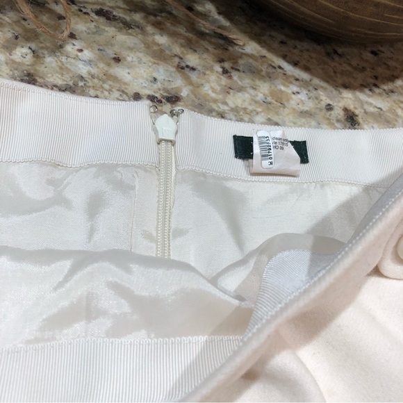 J. Crew Ivory 100% Wool Blend Skirt w/POCKETS 2 - Picture 4 of 7